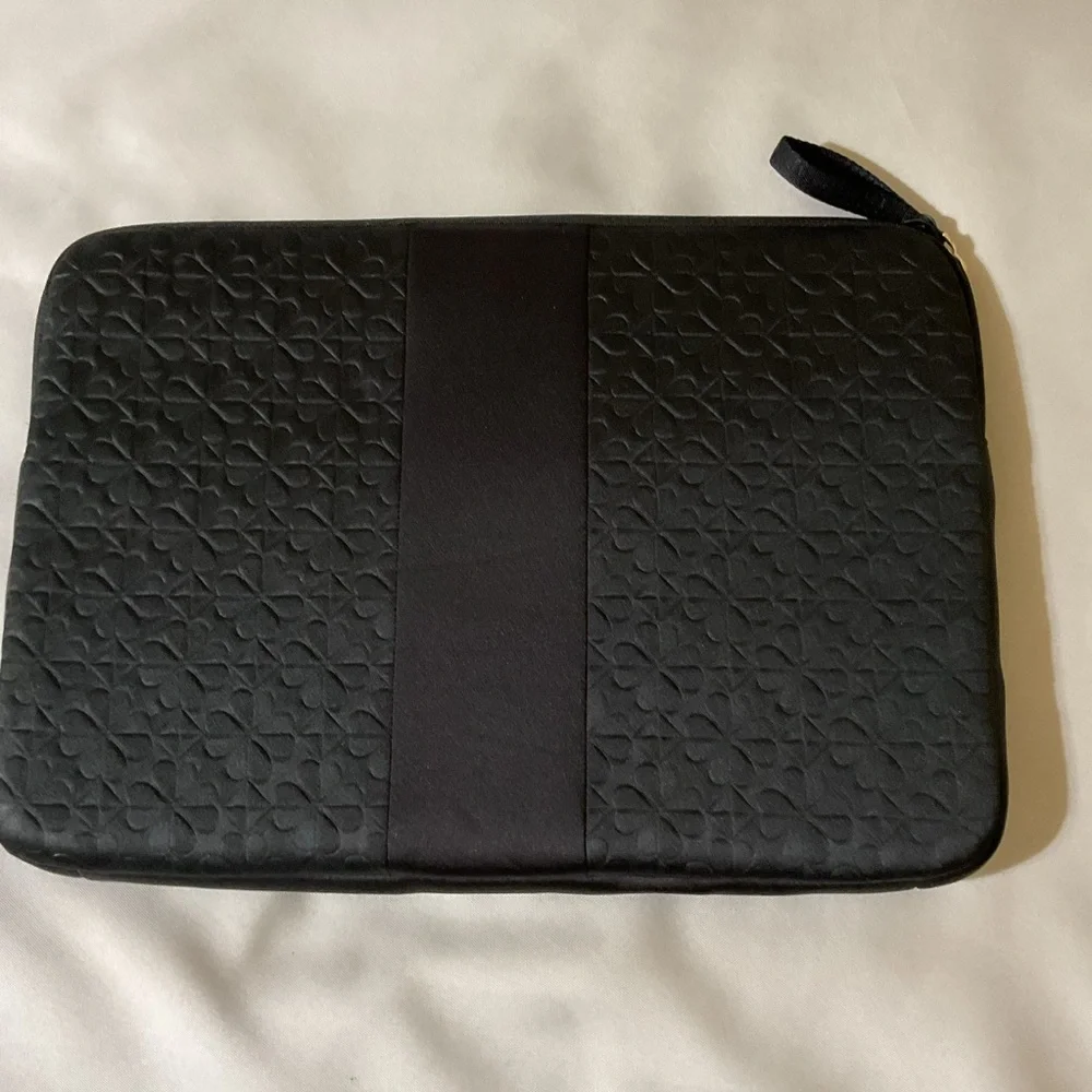 kate spade Black Quilted Tech Sleeve with Floral Motif